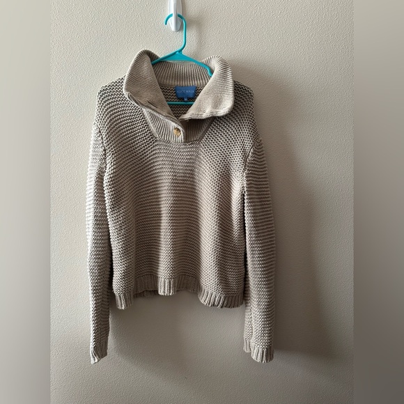 Alice Walk THE COTTON WEEKENDER sweater in oatmeal beige size medium Peru cotton - Picture 2 of 7